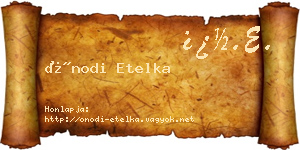 Ónodi Etelka névjegykártya